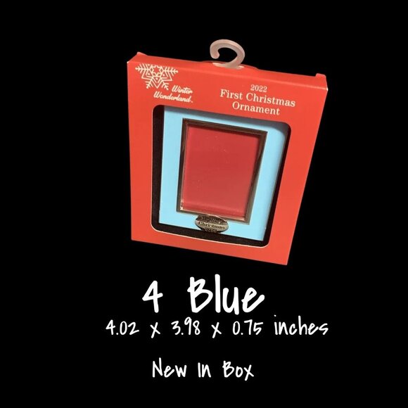 2022 Baby's First Christmas Picture Frame Ornament Pink & Blue New In Box - Picture 5 of 5